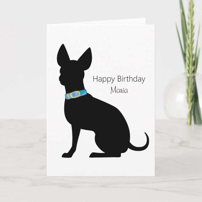 Personalized Happy Birthday Chihuahua Dog Card (Front)