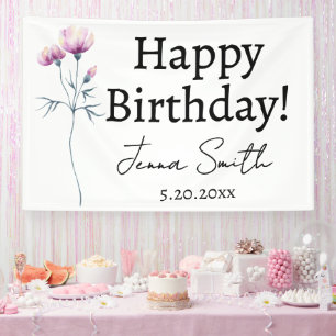 Personalized Happy Birthday Party Banner for Women