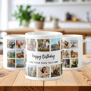 Personalized Happy Birthday Photo Collage Mug