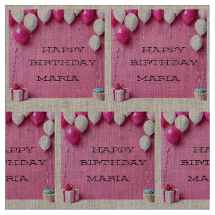 Personalized Happy Birthday Photo Wall Fabric