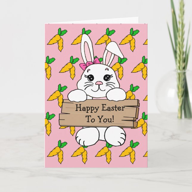 Personalized Happy Easter and Deviled Eggs Recipe Card (Front)