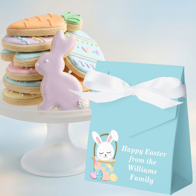 Personalized Happy Easter Bunny Baby Blue Party Favour Box (Creator Uploaded)