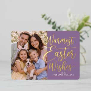 Personalized Happy Easter Family Photo Gold