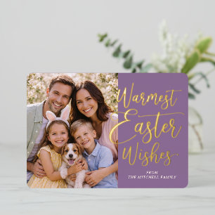 Personalized Happy Easter Family Photo Gold