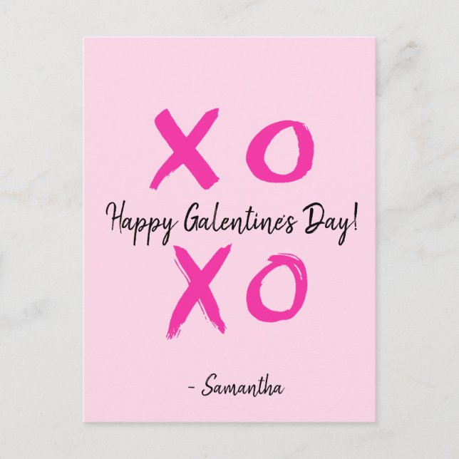 Personalized Happy Galentine's Day Holiday Postcard (Front)