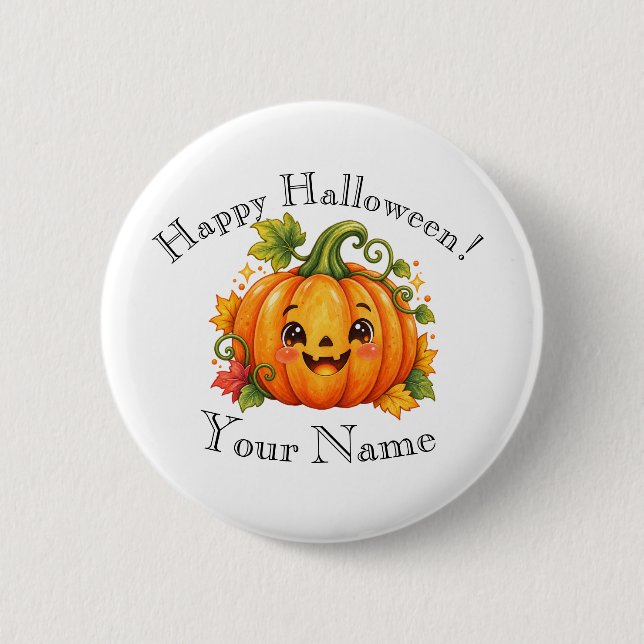 Personalized happy halloween button,Custom pin (Front)