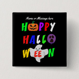 Personalized Happy Halloween Fun 15 Cm Square Badge