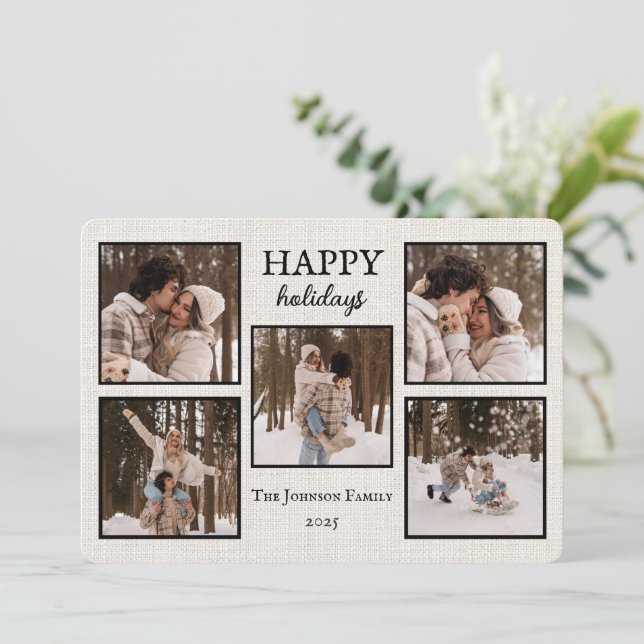 Personalized Happy Holidays Card with Photos (Standing Front)