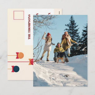 Personalized Happy Holidays Family Winter Design Holiday Postcard