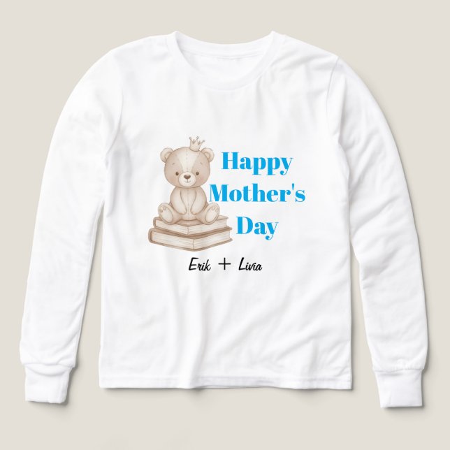 Personalized happy mother's day long sleeve kids  (Design Front)