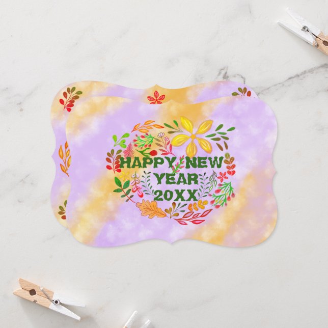 PERSONALIZED HAPPY NEW YEAR 20XX  CARD (Front/Back In Situ)