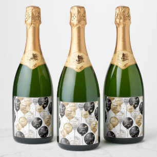 Personalized Happy New Year Party Sparkling Wine Label