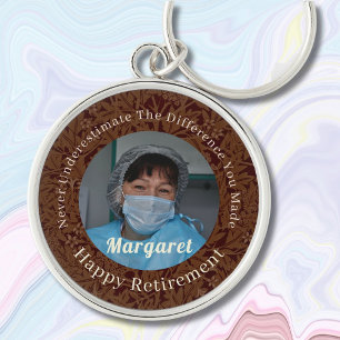 Personalized Happy Nurse Retirement Gifts Brown Key Ring