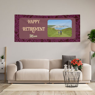 Personalized Happy Retirement Gifts for Mom Red Banner