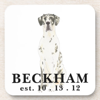 Personalized Harlequin Great Dane Coaster