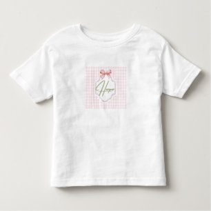 Personalized Harper Baby Girl Nursery Bow&Gingham  Toddler T-Shirt