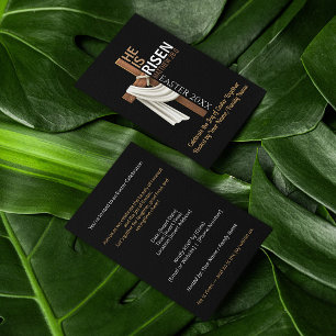 Personalized He Is Risen Easter Party Cross Invitation