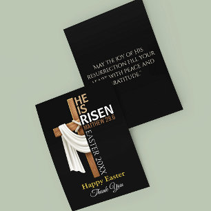 Personalized He Is Risen Happy Easter Thank You Card