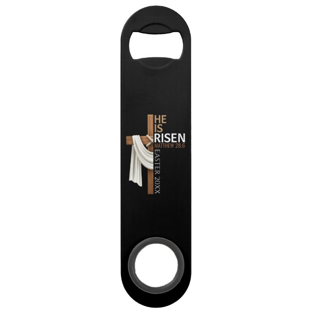 Personalized He Is Risen Vintage Easter Cross (Front)