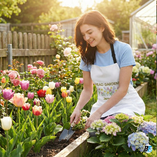 Personalized Head Gardener Watercolor Floral Custo Apron
