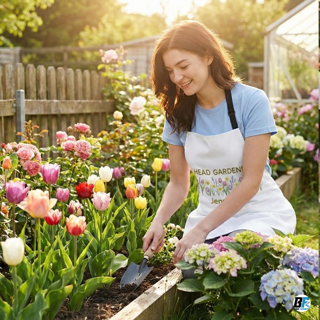 Personalized Head Gardener Watercolor Floral Custo Apron (Creator Uploaded)