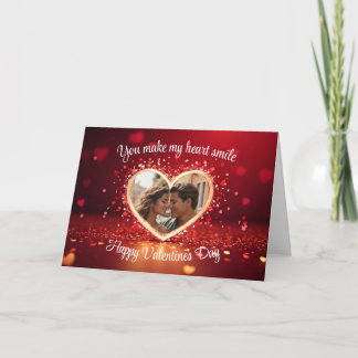Personalized Heart Photo Frame Holiday Card
