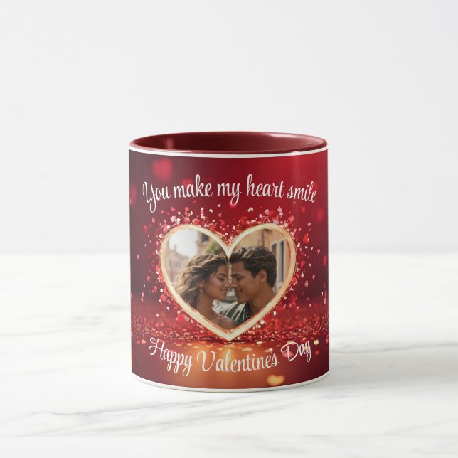 Personalized Heart Photo Frame Mug (Center)
