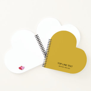 Personalized Heart Shaped Notebook with Custom Tex