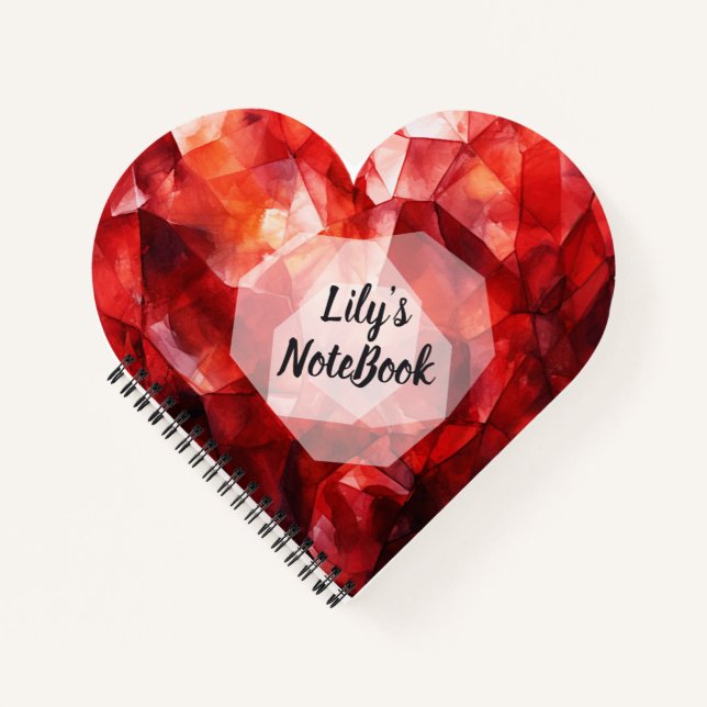 Personalized Heart Spiral NoteBook For Work& Study (Front)