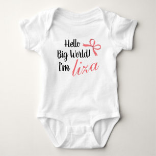 Personalized Hello Big World! I'm BABY NAME  Bodysuit