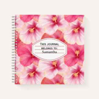 Personalized Hibiscus Floral Journal