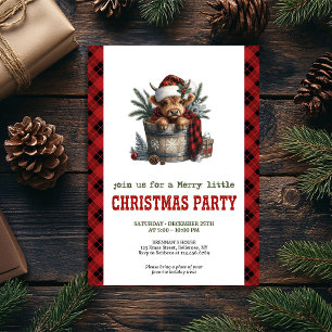 Personalized highland cow festive party invite