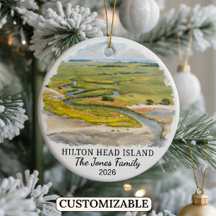 Personalized Hilton Head Island, South Carolina Ceramic Tree Decoration