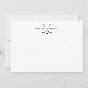Personalized Hockey Note Card Sports Stationery