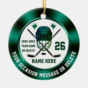 Personalized Hockey Ornaments for Players, Team, 
