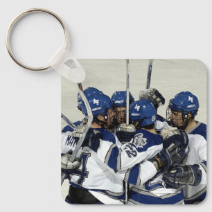 Personalized Hockey Team Photo Key Ring