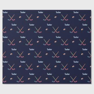 Personalized Hockey Wrapping Paper 
