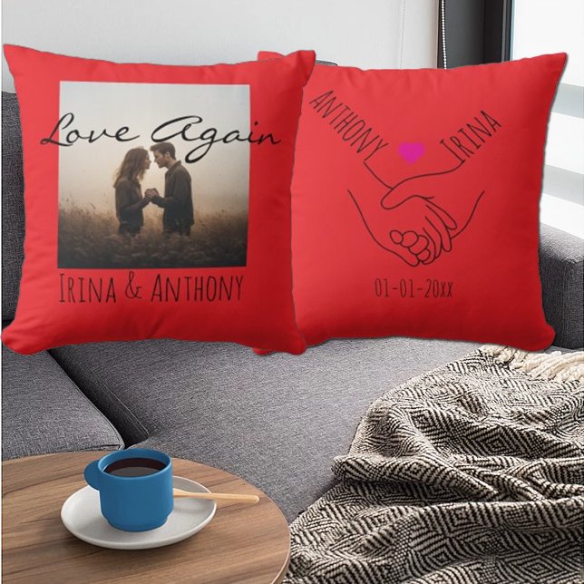 Personalized Holding Hands Couple Names & photo  Cushion (Creator Uploaded)