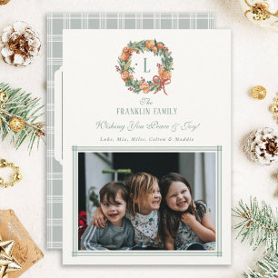 Personalized holiday monogram photo cards digital