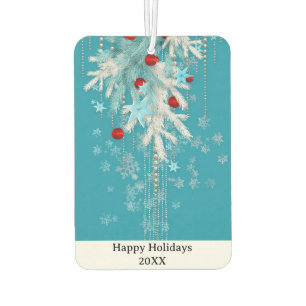 Personalized Holiday Ornaments w/ Snow Car Air Freshener