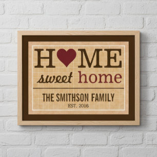 Personalized Home Sweet Home Family Welcome Poster