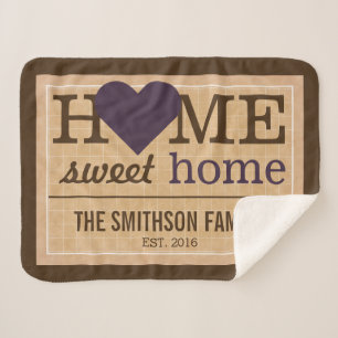 Personalized Home Sweet Home Family Welcome Sign Sherpa Blanket