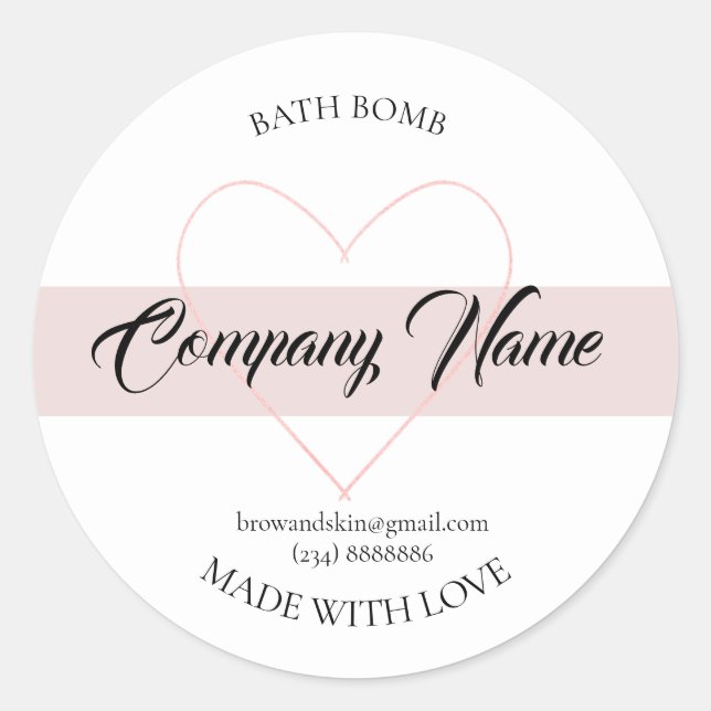 Personalized Homemade bath bomb Label (Front)