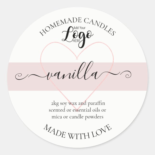 Personalized Homemade Candles Label (Front)