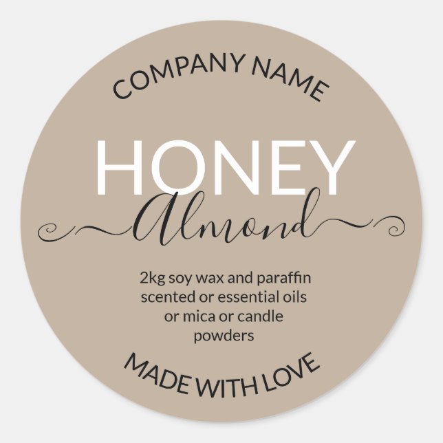 Personalized Homemade Candles Label (Front)