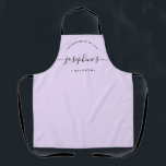 Personalized Homemade with Love Kitchen purple Apron<br><div class="desc">Let's get baking. Customize the script Name on this personalized purple apron. Seen here in red with white typography in a stylish treatment. Encourage the sweet baker in your life, a small business bakery owner with a special gift. Perfect for baking those yummy goodies, treats, cakes, cookies and more. Featuring...</div>