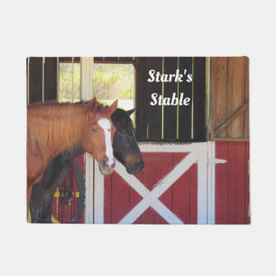 Personalized Horses at Stable Doormat