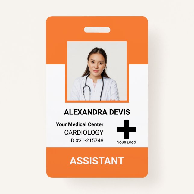 Personalized Hospital Employee Logo & Photo ID Badge (Front)