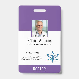 Personalized Hospital Employee Logo & Photo ID Badge