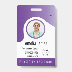 Personalized Hospital Employee Logo & Photo ID Badge